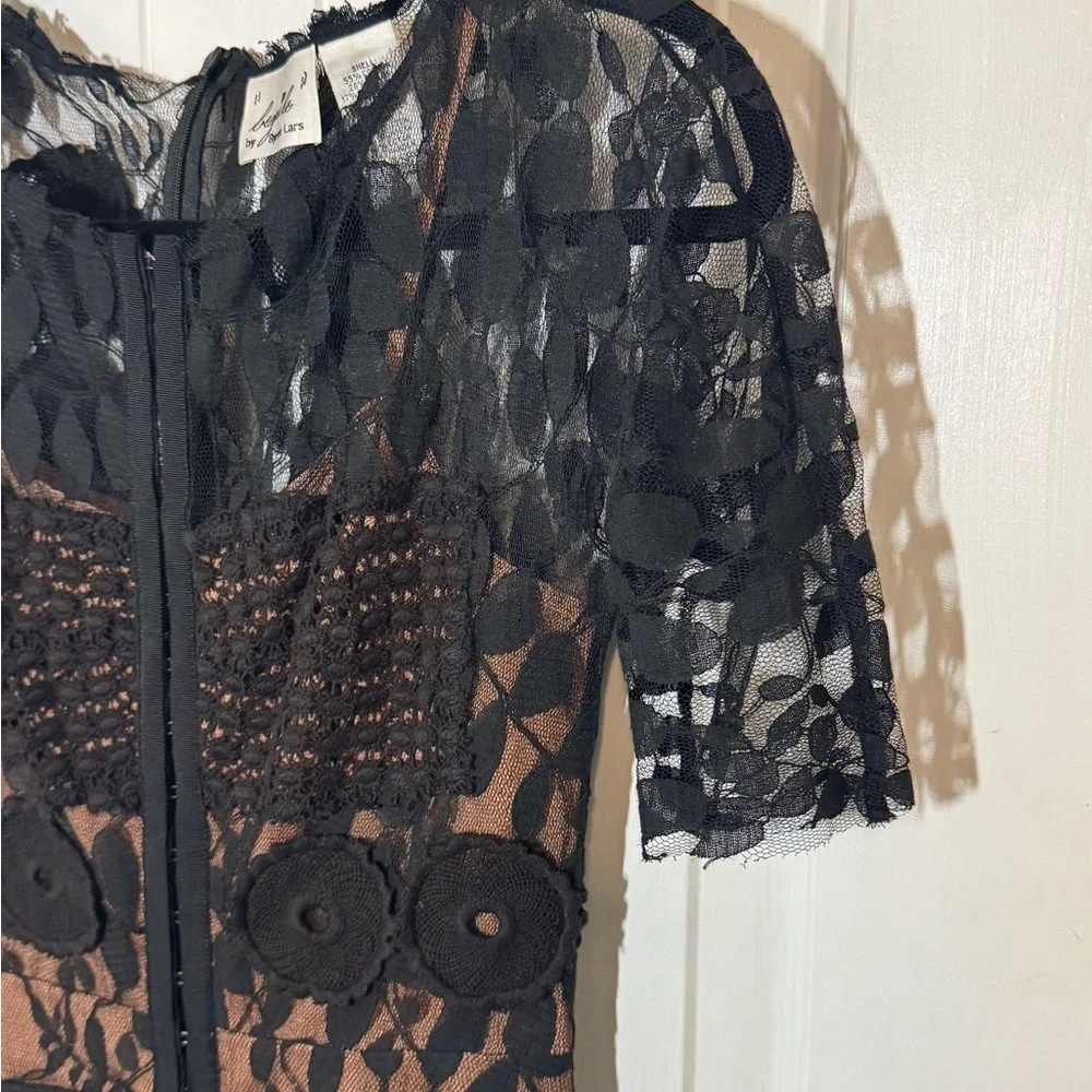 Byron Lars Black Lace Midi Dress